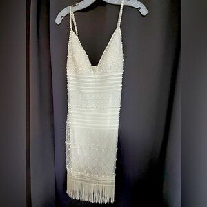 David’s Bridal White Cocktail/Second Look Dress